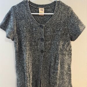 Faded Glory Gray Short Sleeve Cardigan